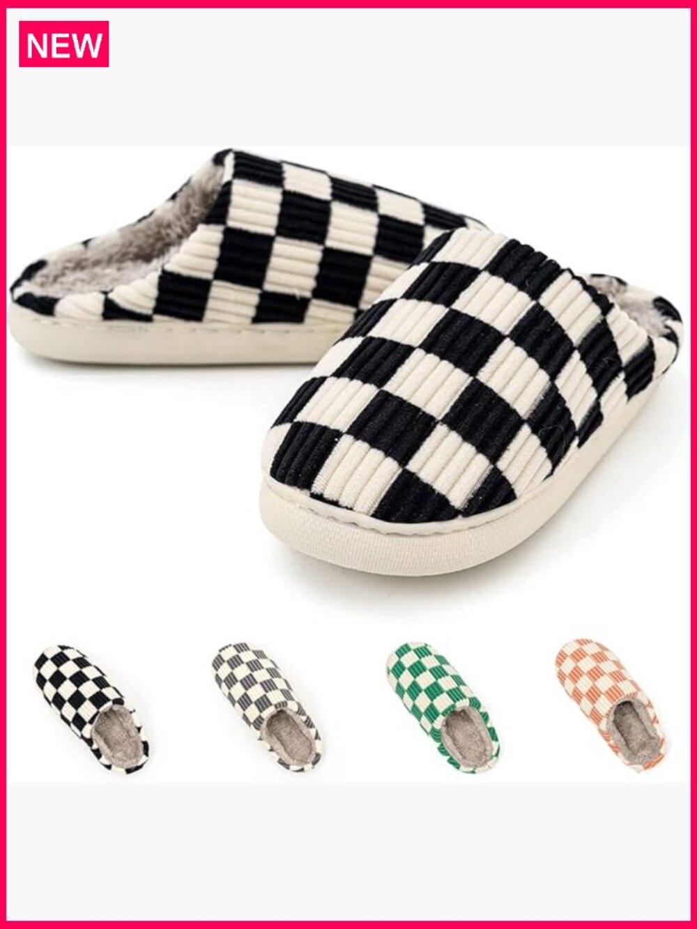 Fuzzy Memory Foam House Slippers Indoor Outdoor with Plush Lining